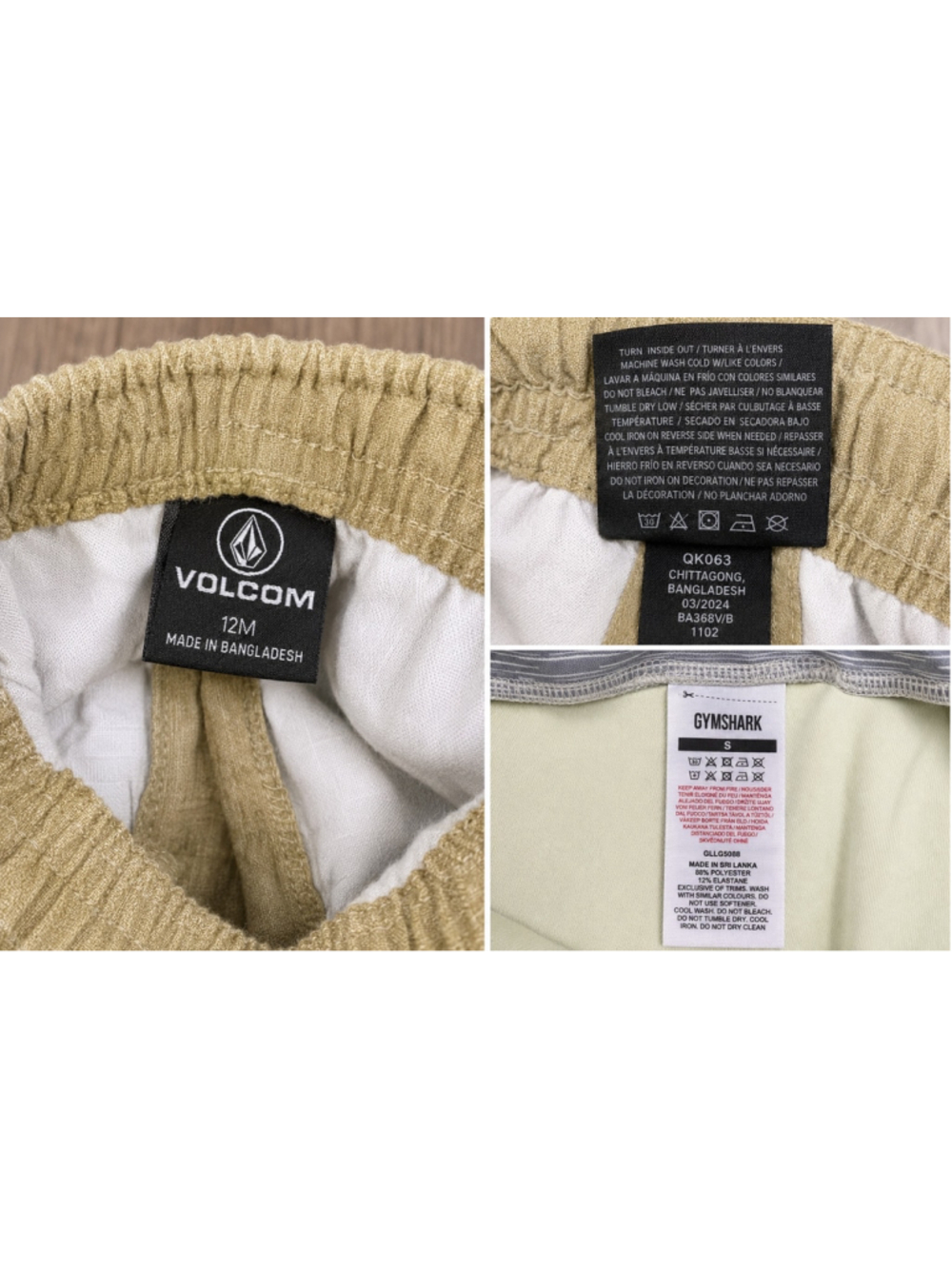 Volcom Baby Boys 12M Beige Jogger Pants Elastic Waist Drawstring Logo - Picture 3 of 5